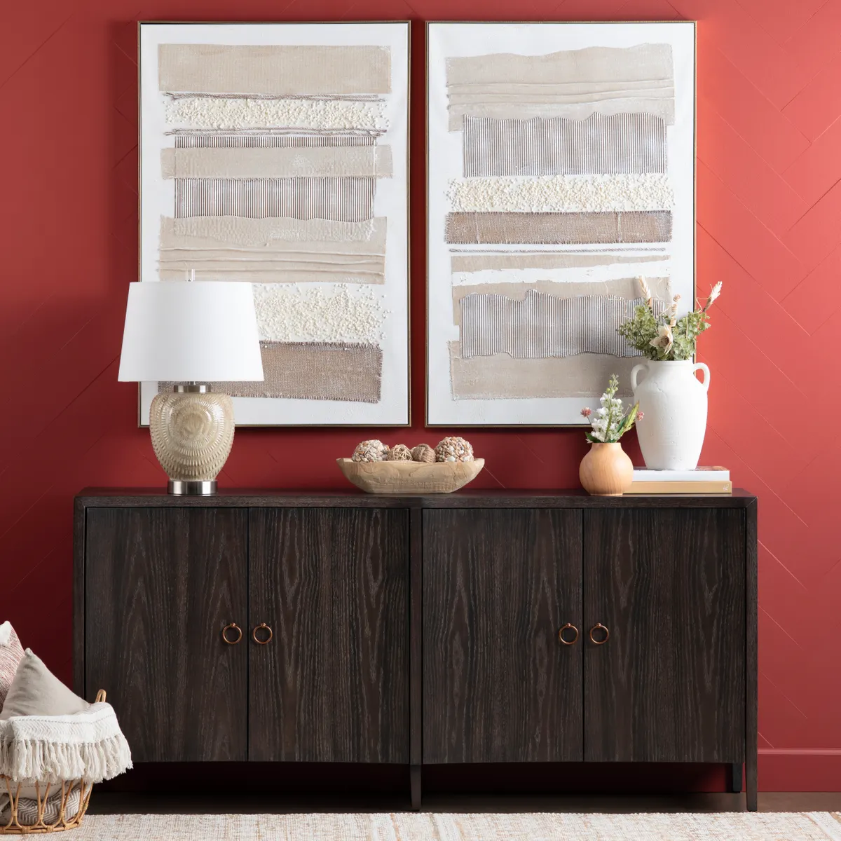 Crestview Collection Frayed Lines Wall Art ~ Set Of 2