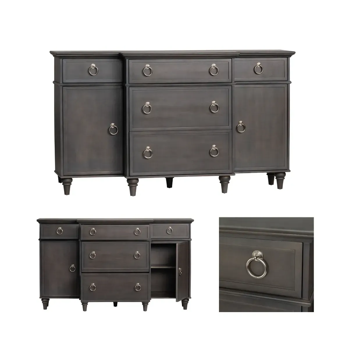 Crestview Collection Galloway Dark Gray Sideboard - Image 5