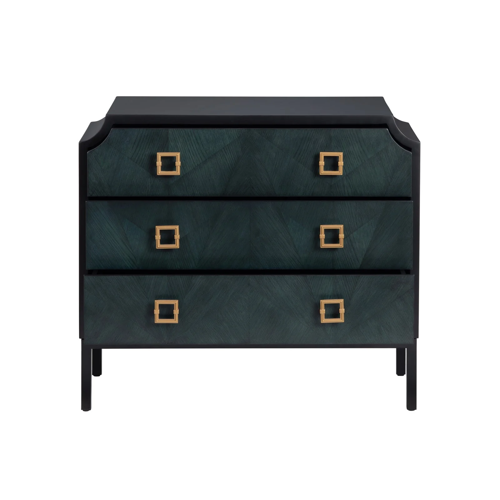 Crestview Collection Gemma Black Three Drawer Chest - Image 4