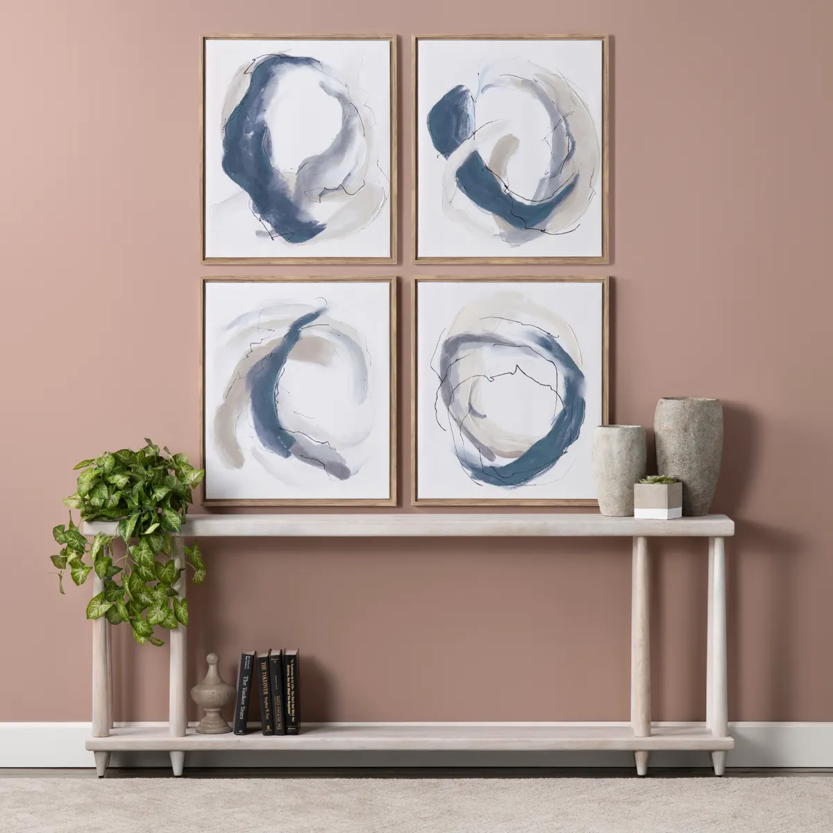 Crestview Collection Geneva Abstract Paintings Wall Art ~ Set Of 4
