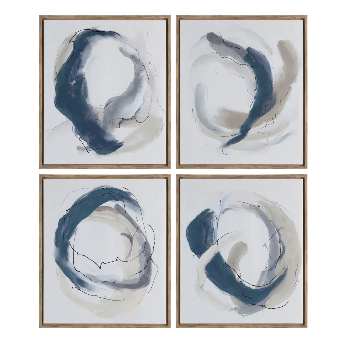Crestview Collection Geneva Abstract Paintings Wall Art ~ Set Of 4 - Image 2