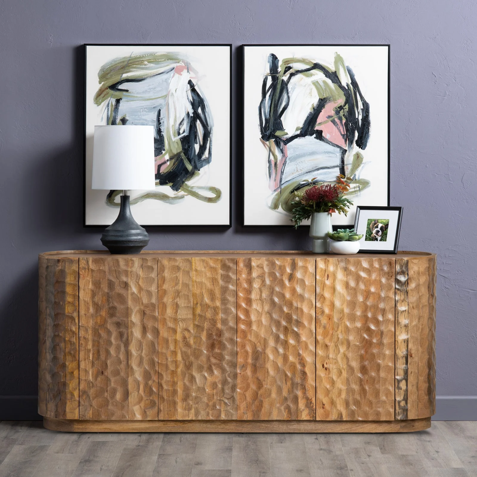 Crestview Collection Gibson Warm Brown Natural Four- Door Sideboard - Image 2