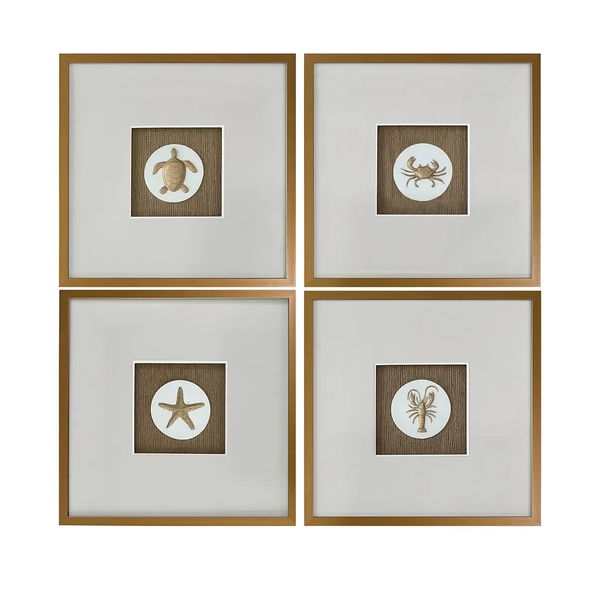 Crestview Collection Gilded Ocean Life Wall Art ~ Set Of 4