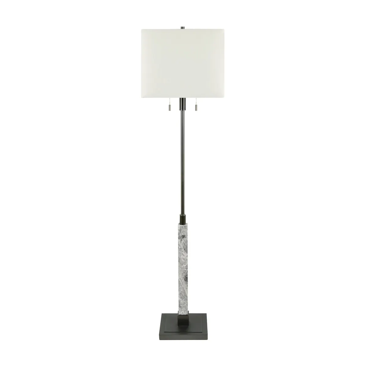 Crestview Collection Glasgow Gray Marble With Silver Floor Lamp