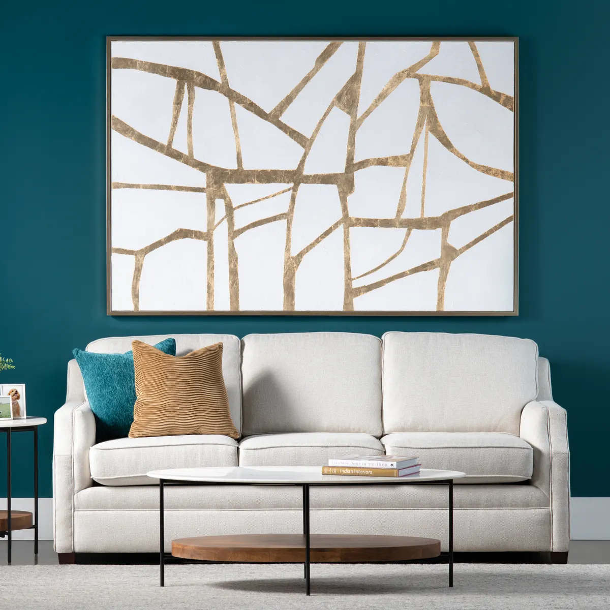 Crestview Collection Gold Lines Oversized Canvas Wall Art