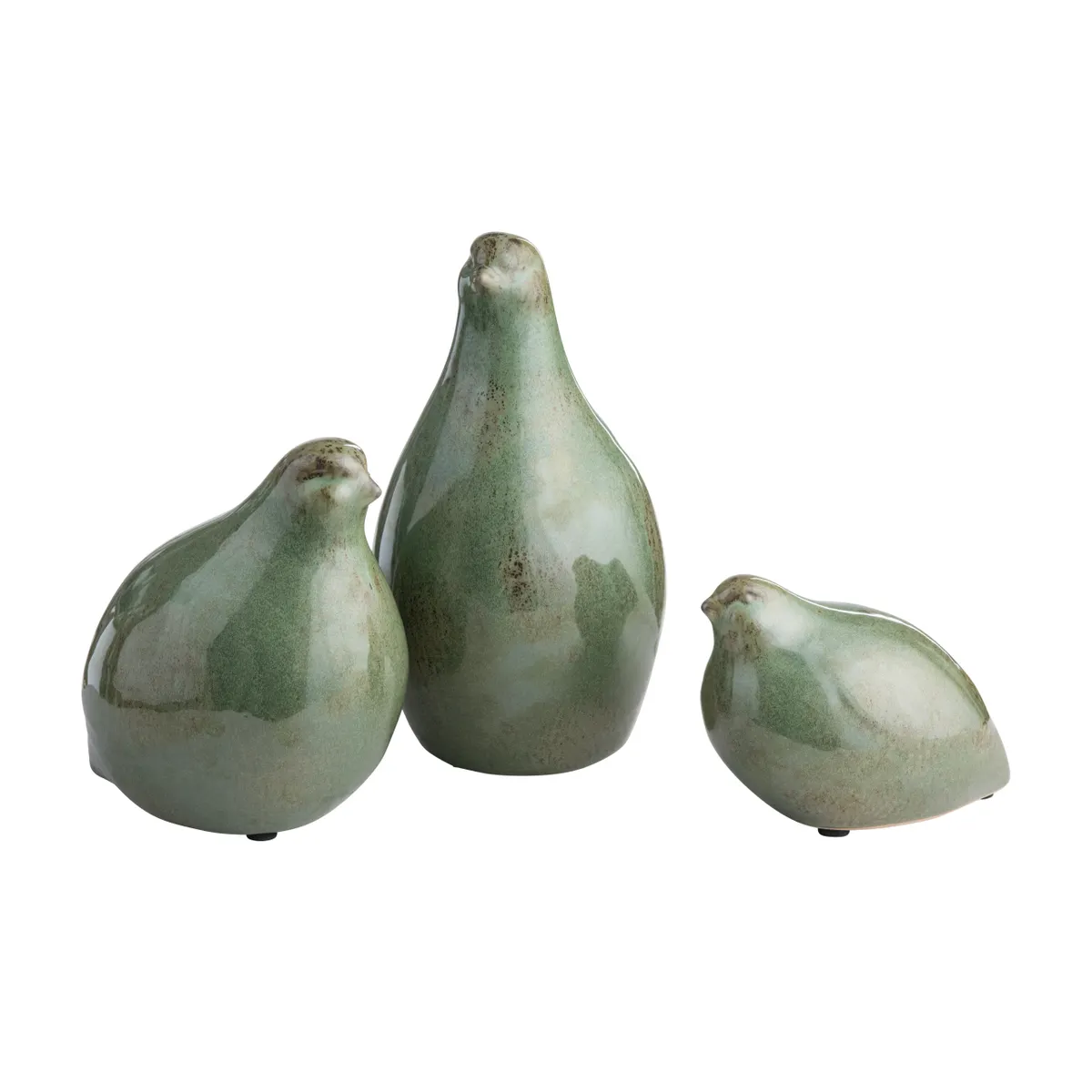 Crestview Collection Green Partridge Statues ~ Set Of 3 - Image 3