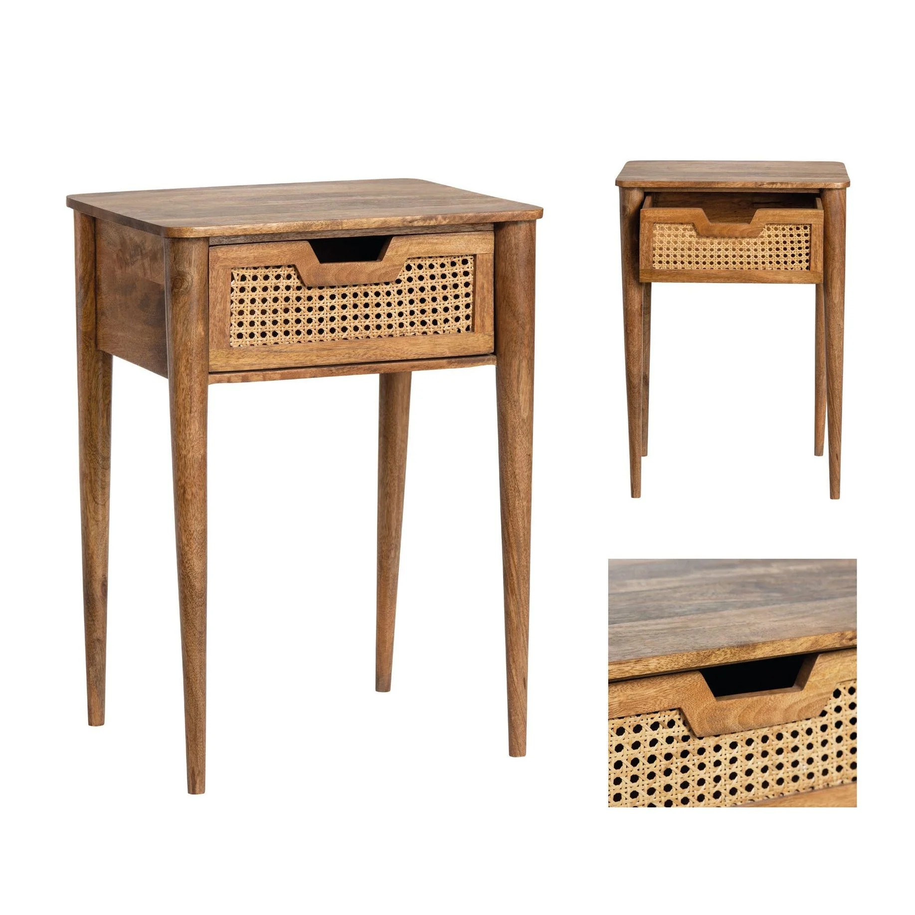 Crestview Collection Guadalupe Cane and Mango Wood Accent Table - Image 2
