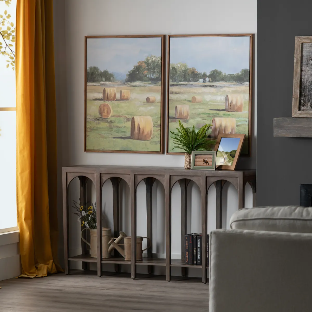 Crestview Collection Hay Rolls Canvas Painting Wall Art ~ Set Of 2