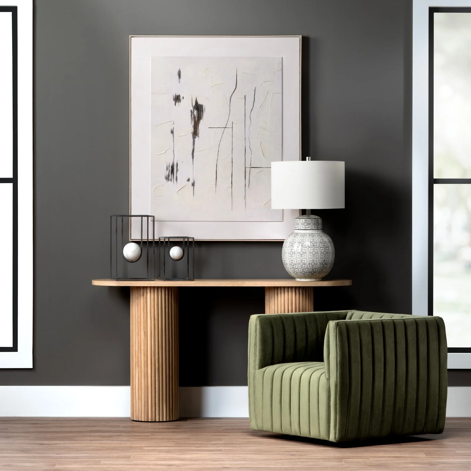 Crestview Collection Henley Fluted Wood Console Table - Image 2