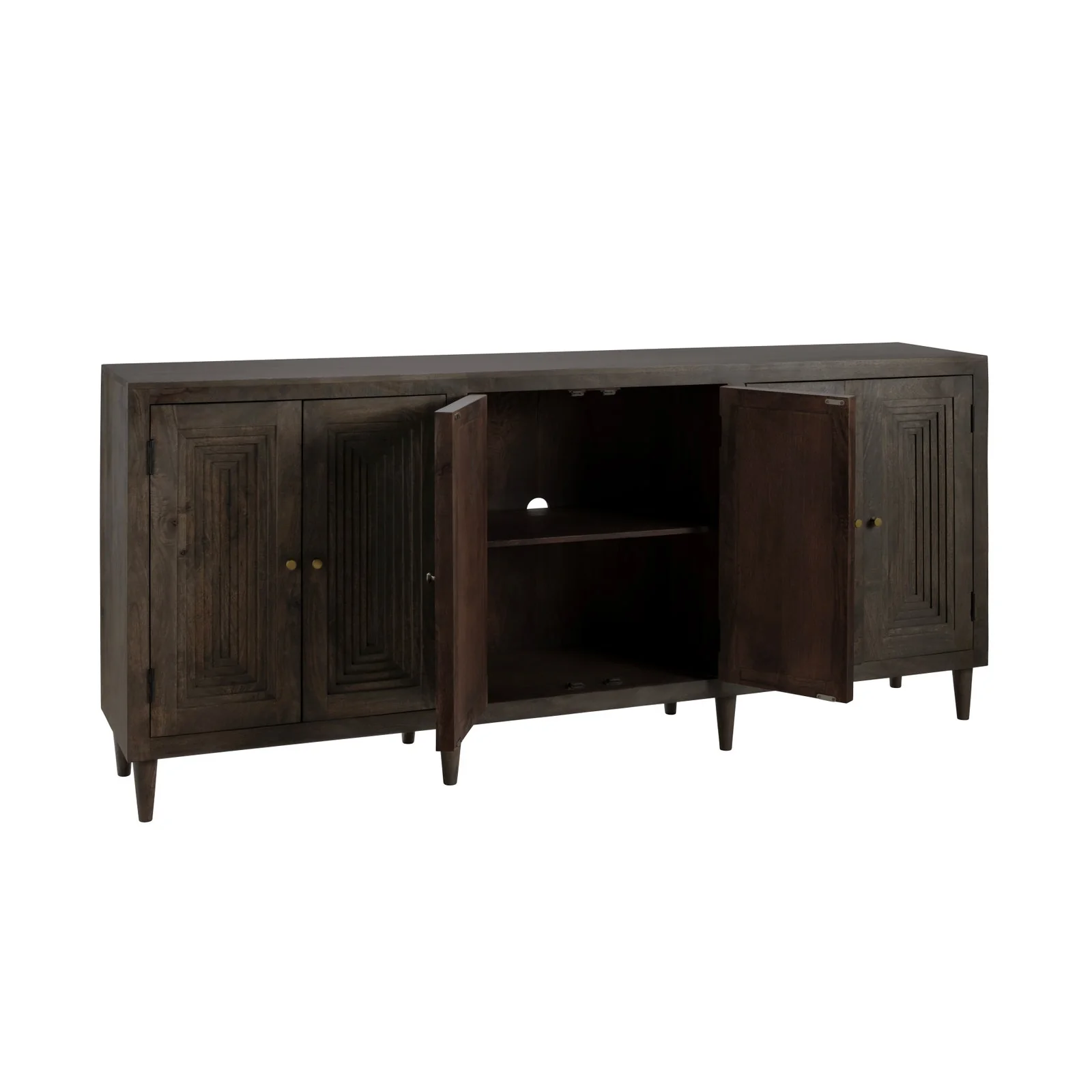 Crestview Collection Highland Park Dark Brown Mango Wood Sideboard - Image 3