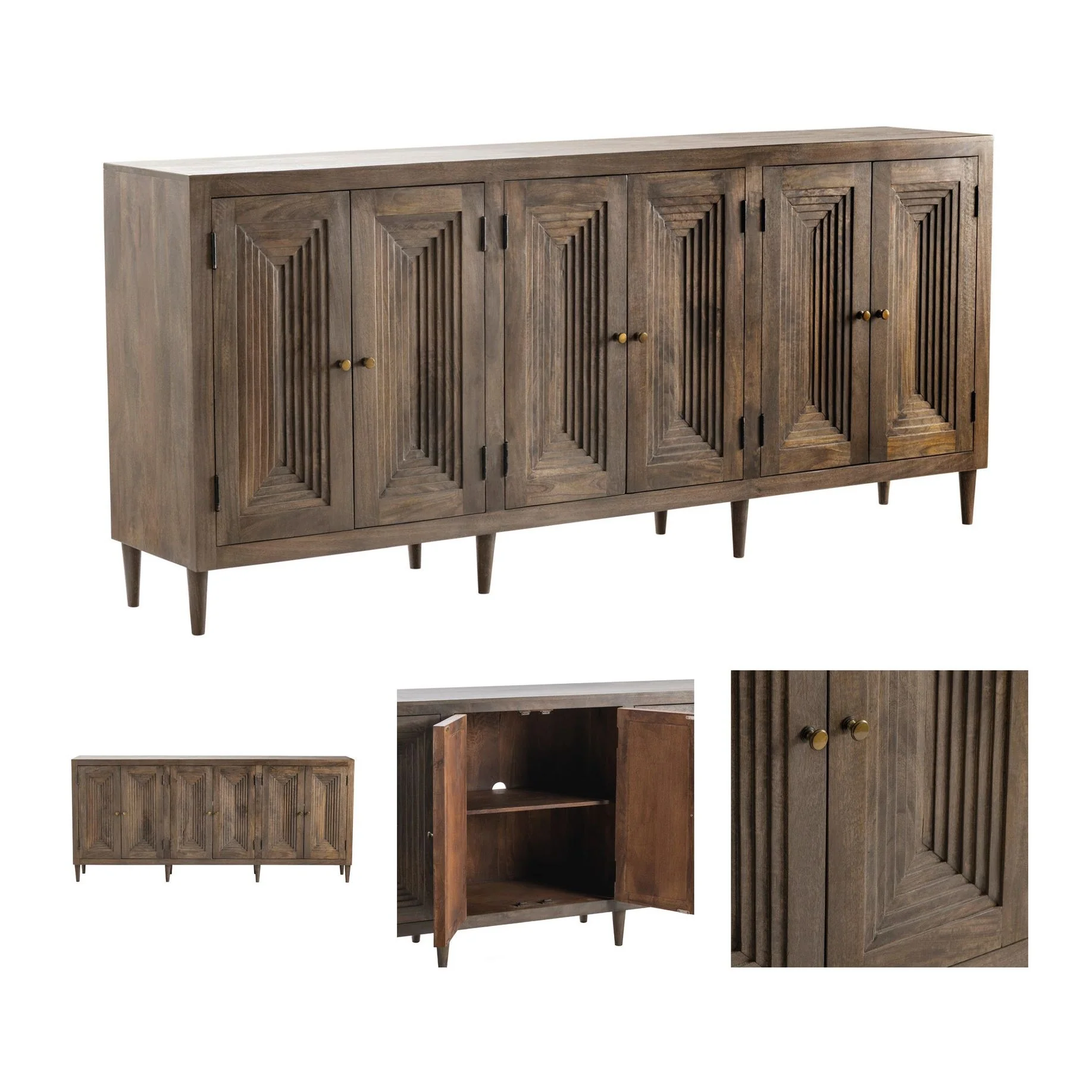 Crestview Collection Highland Park Dark Brown Mango Wood Sideboard - Image 5