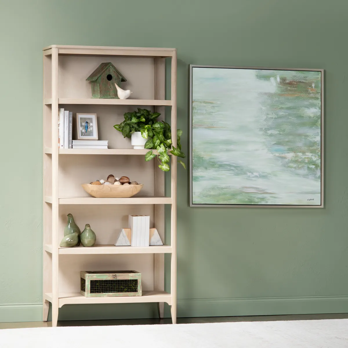 Crestview Collection Hint Of Greens Gold Framed Wall Art