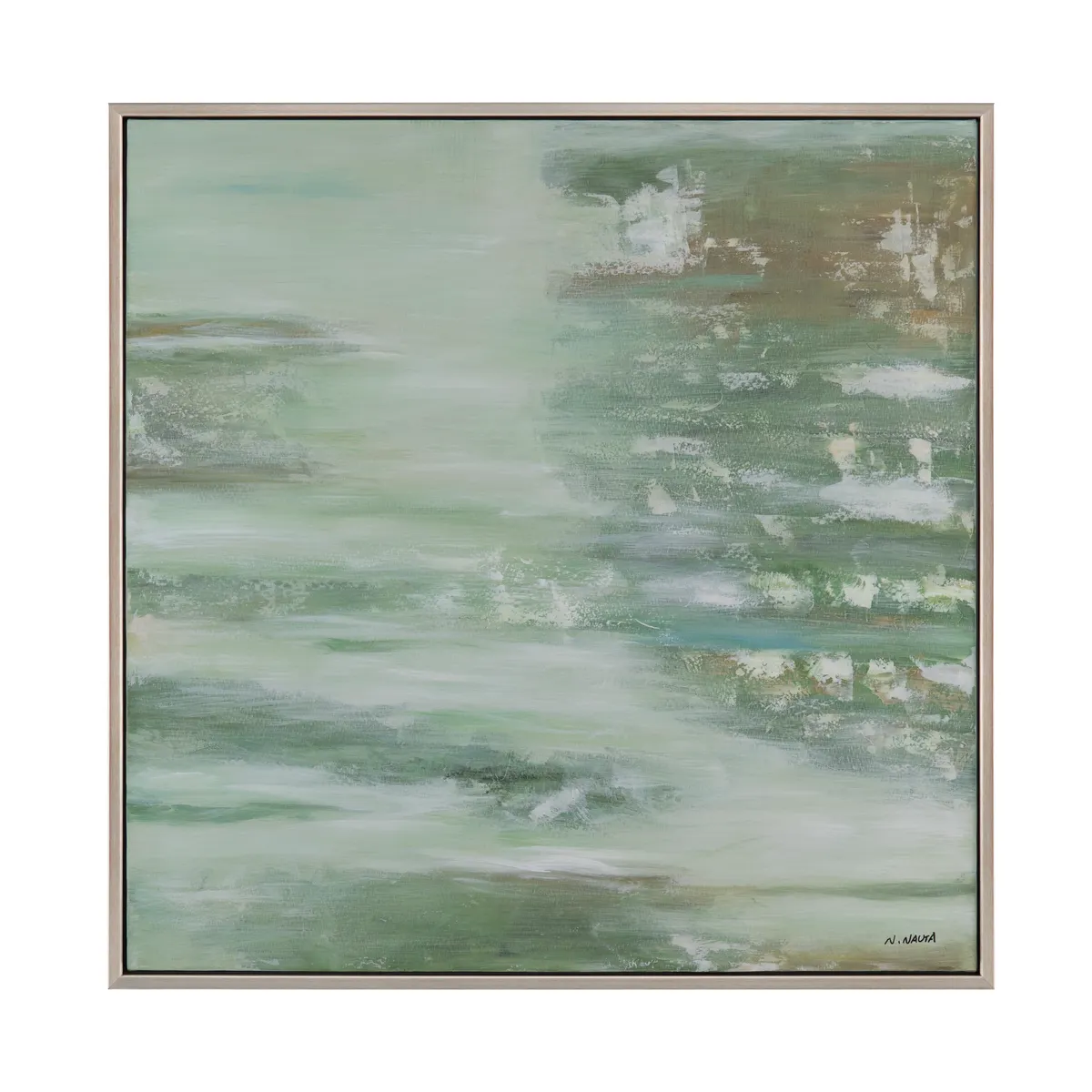 Crestview Collection Hint Of Greens Gold Framed Wall Art - Image 2