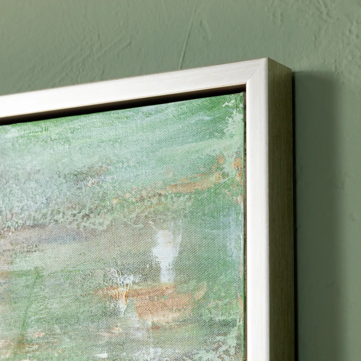 Crestview Collection Hint Of Greens Gold Framed Wall Art - Image 4