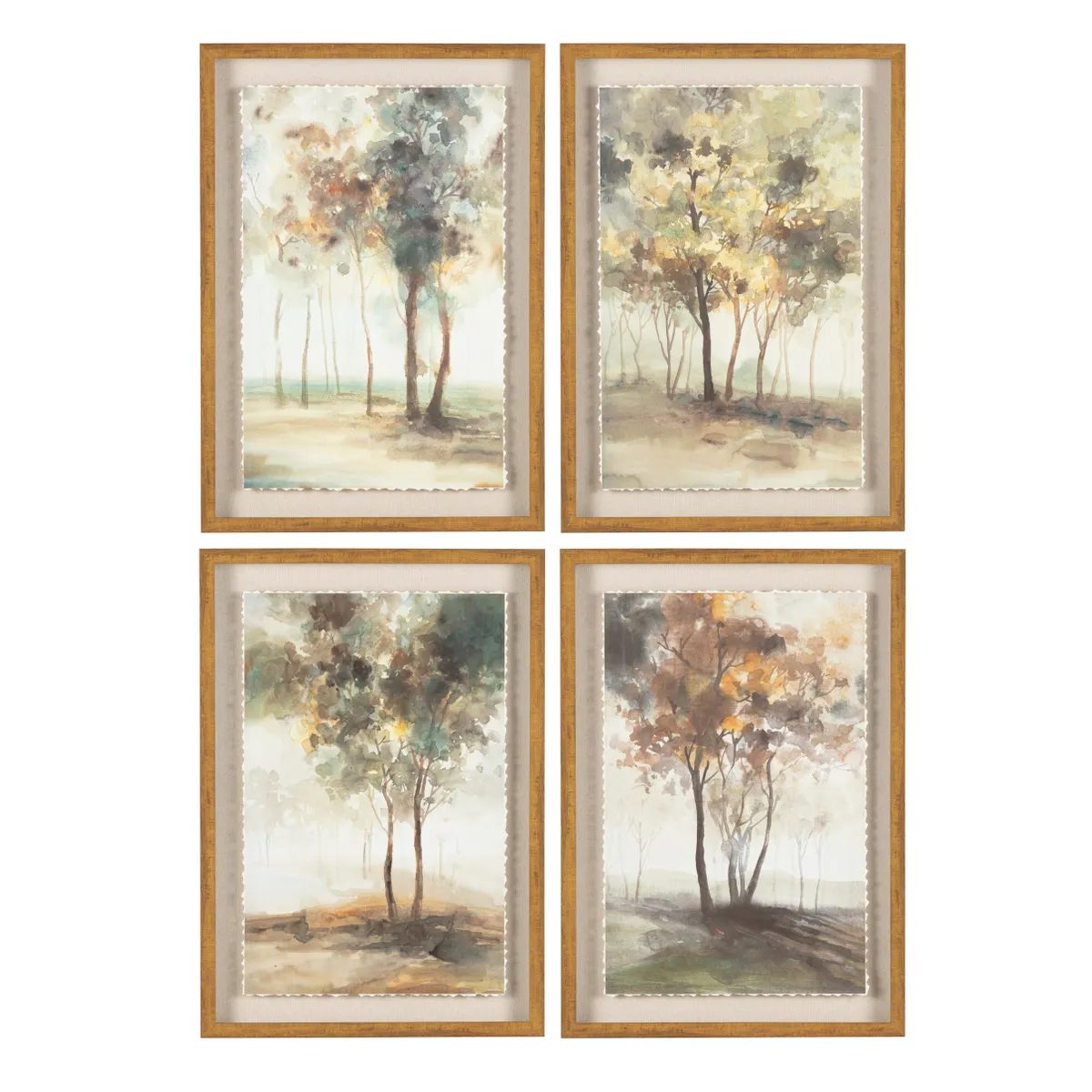 Crestview Collection Indian Summers Shadow Box Framed Wall Art ~ Set Of 4