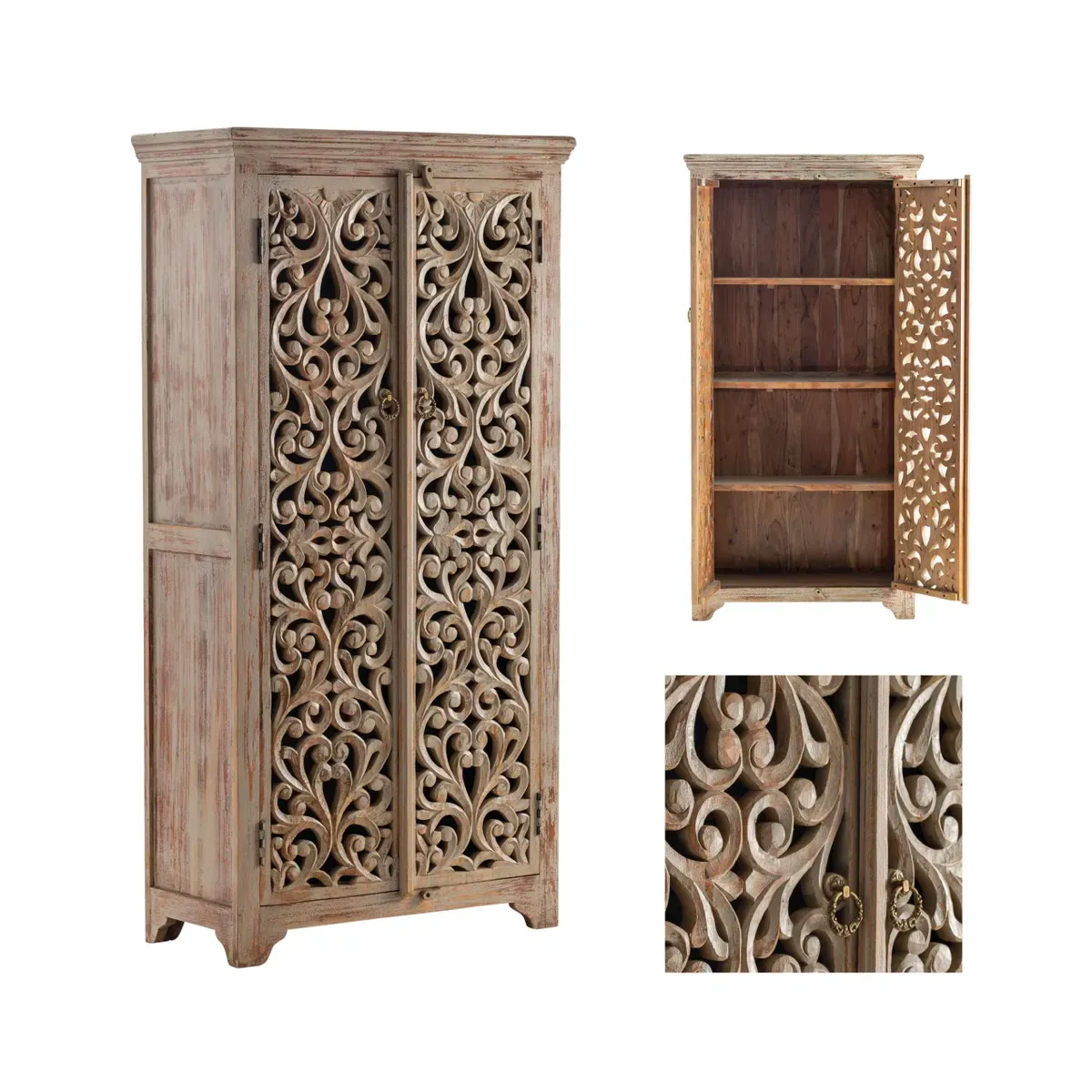 Crestview Collection Ishana Tall Mango Wood Cabinet - Image 4