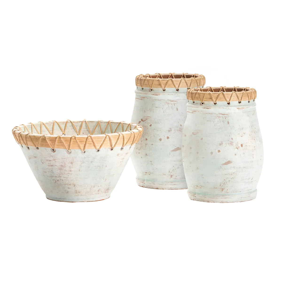 Crestview Collection Isla Cane Wrapping Bowls ~ Set Of 3