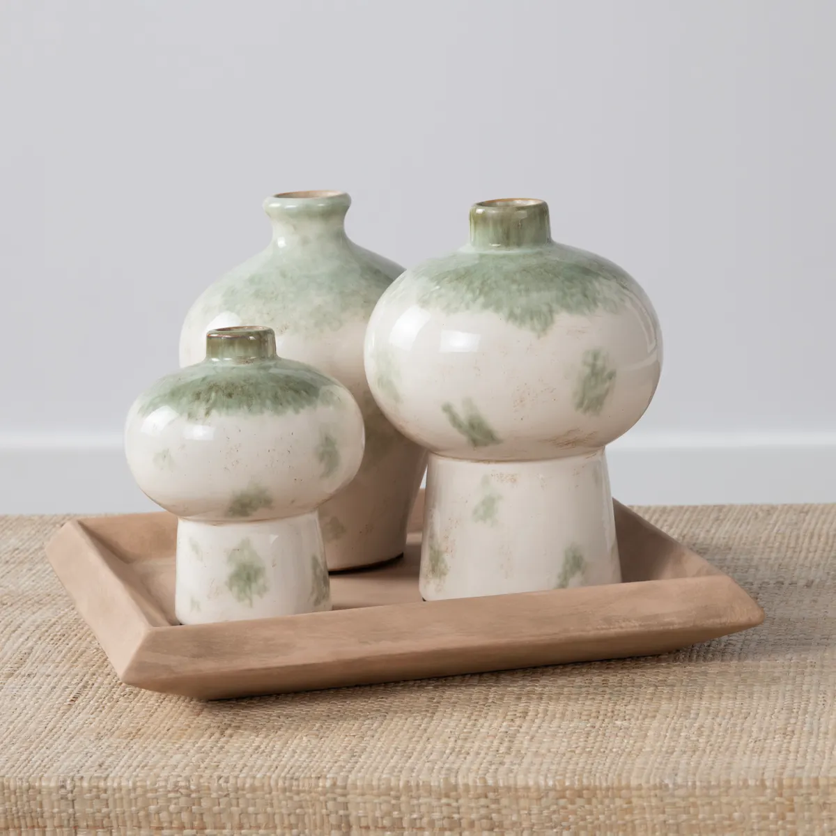 Crestview Collection Ivy Vases & Tray ~ Set Of 3