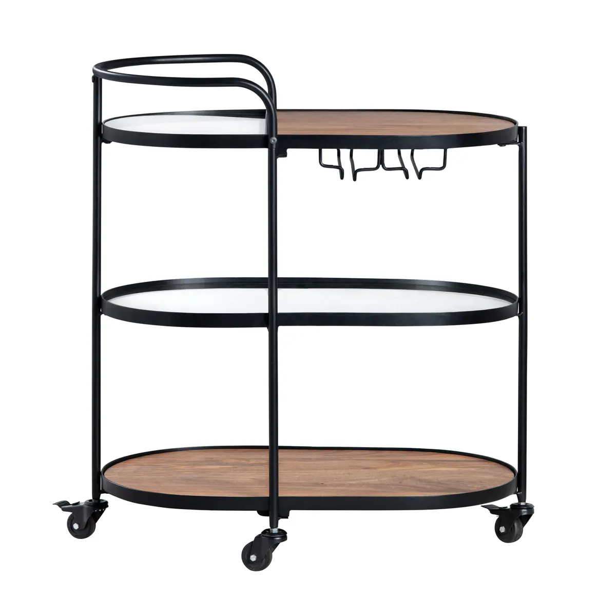 Crestview Collection Jaxon Mango Wood Bar Cart - Image 3