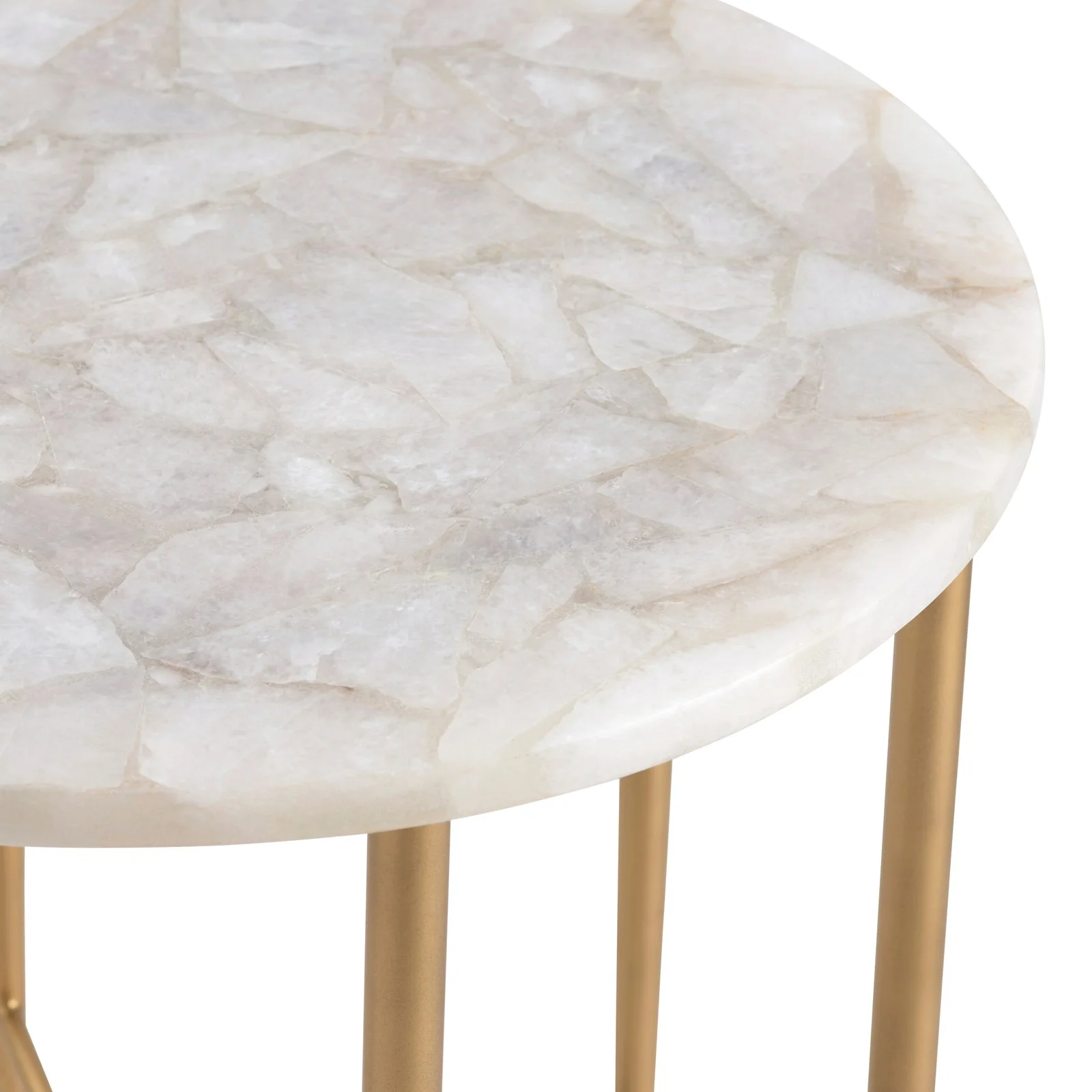 Crestview Collection Katherine White Marble Accent Table - Image 4
