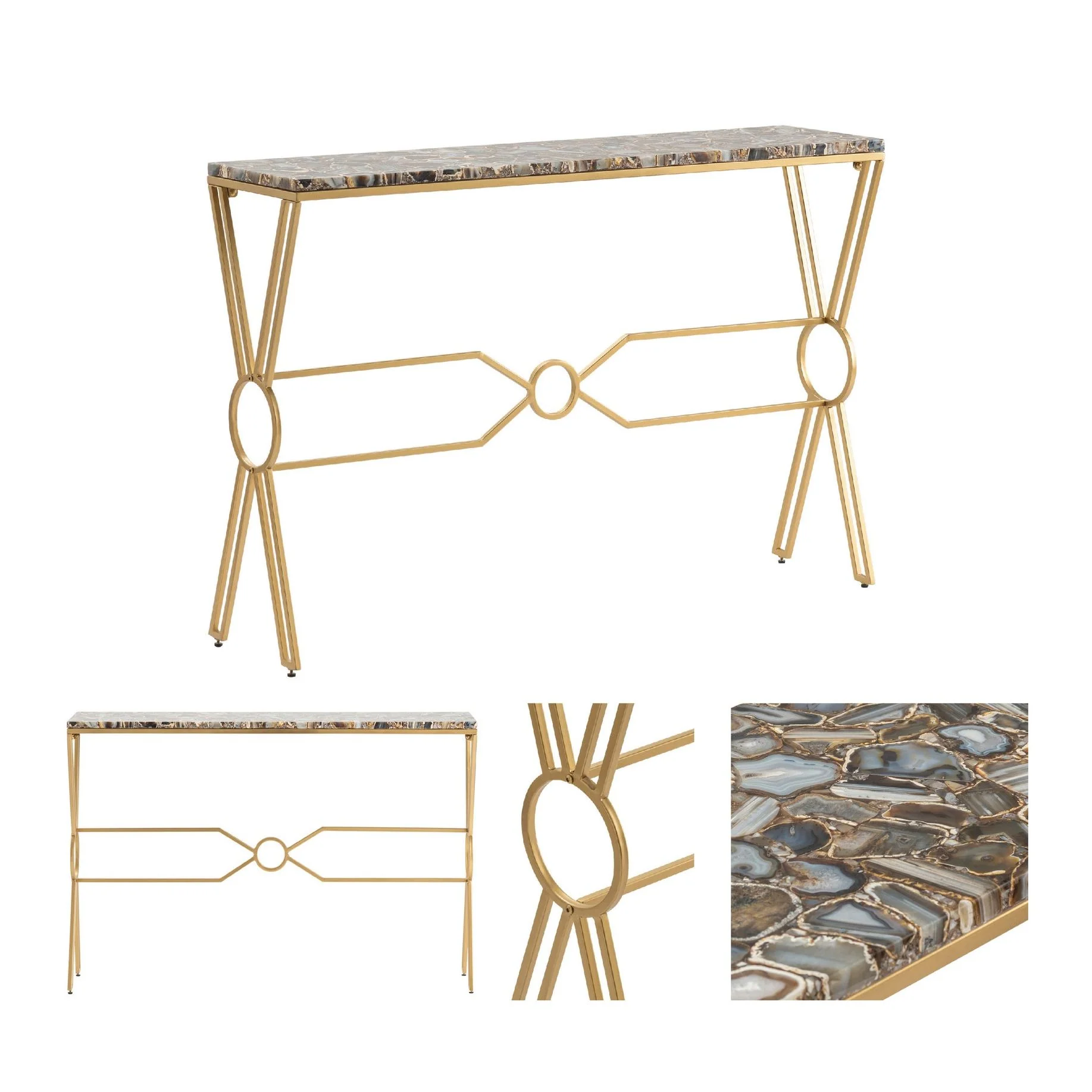 Crestview Collection Kendall Agate Console Table - Image 3