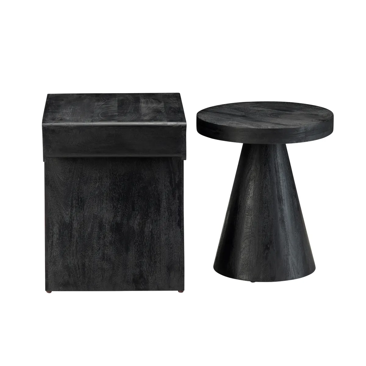 Crestview Collection Keppler Modern Organic Black Nesting Tables - Image 3