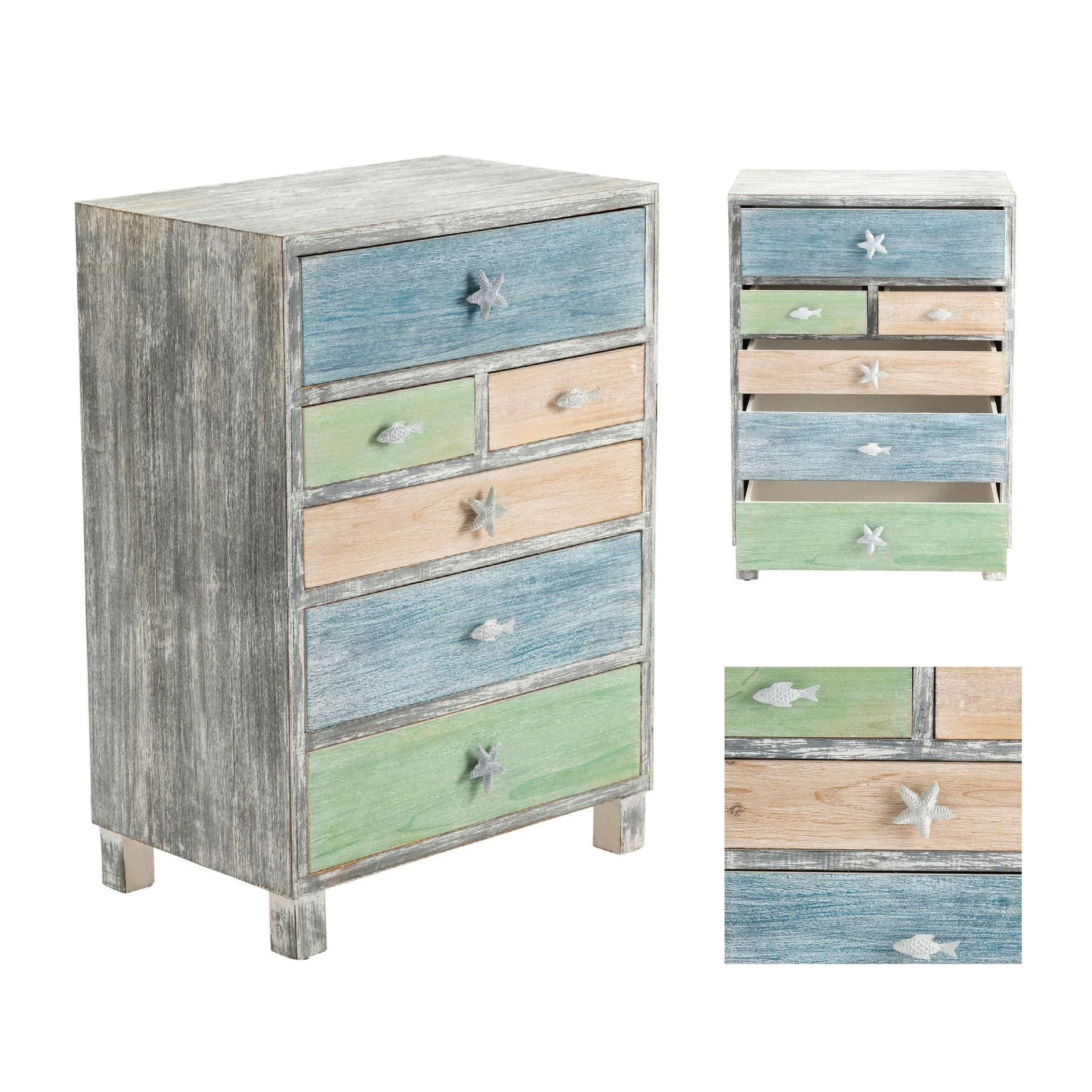 Crestview Collection Key West Multi Color Costal Chest - Image 6