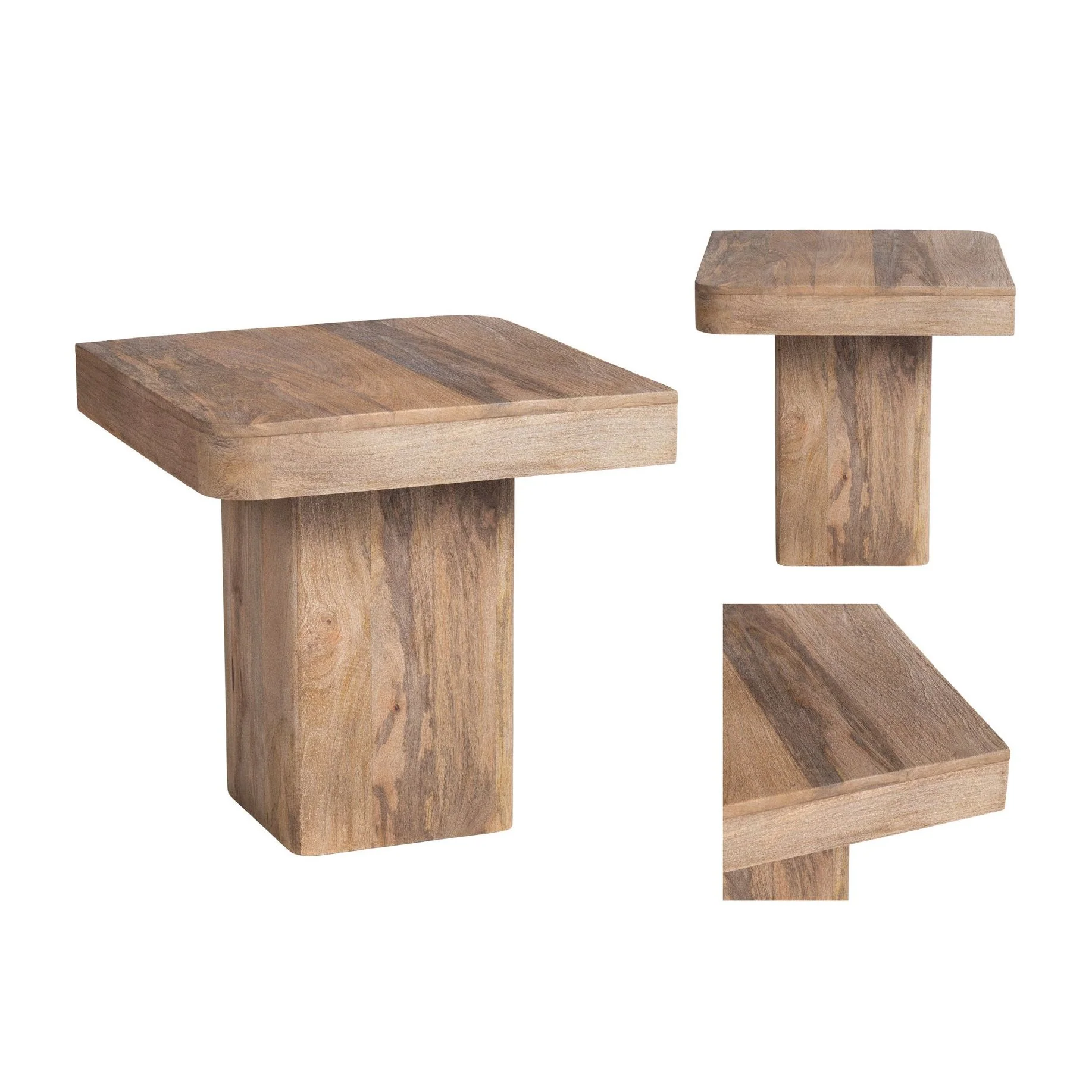 Crestview Collection Lafayette Natural Mango Wood End Table - Image 3