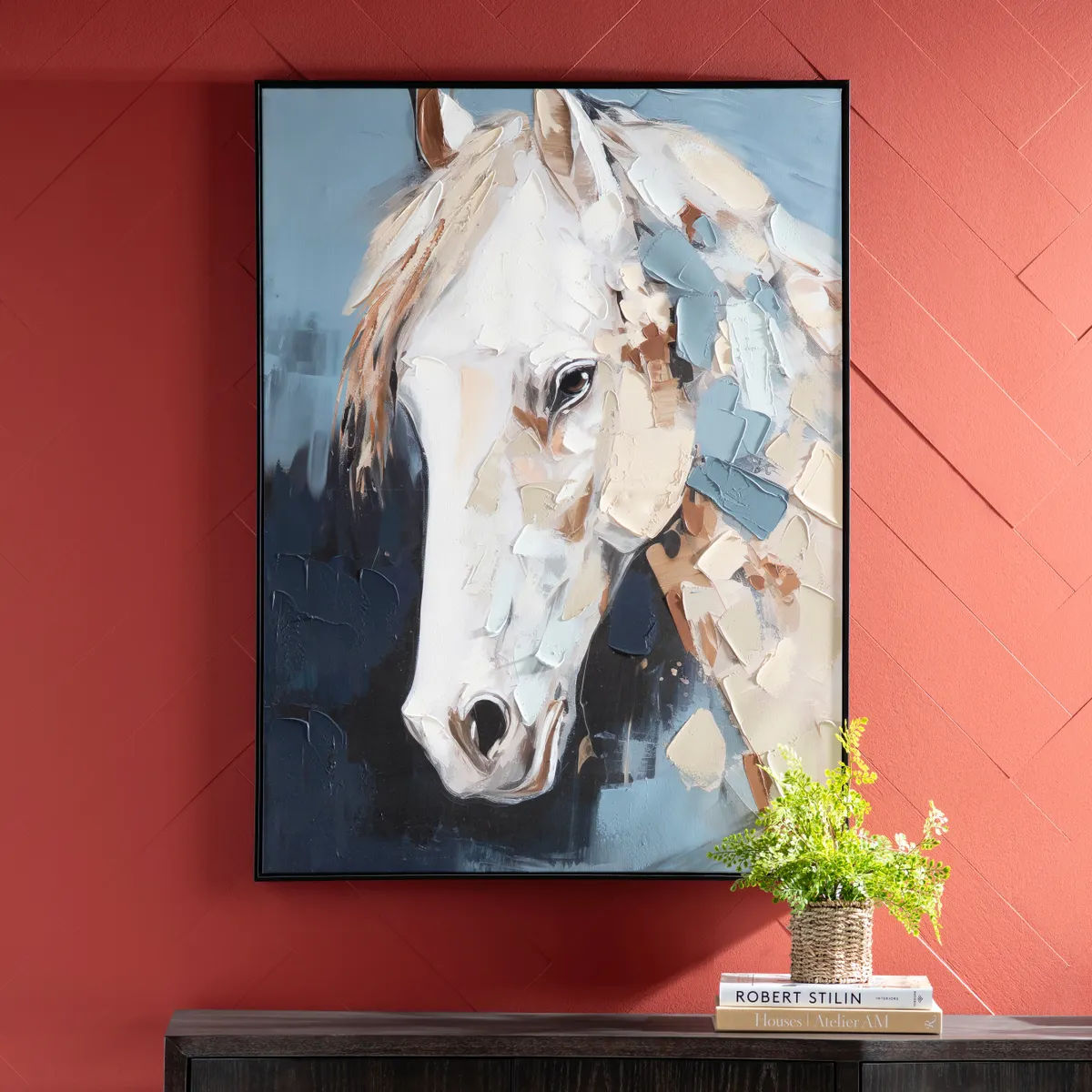 Crestview Collection Langley Hand Painted Canvas Wall Art