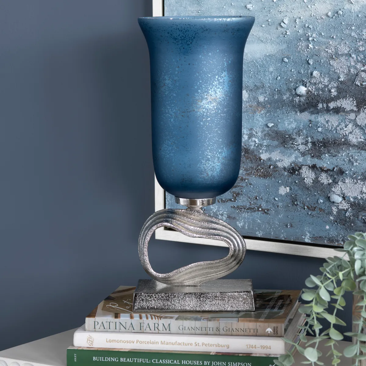Crestview Collection Large Cobalt Free Style Sculpture Vase