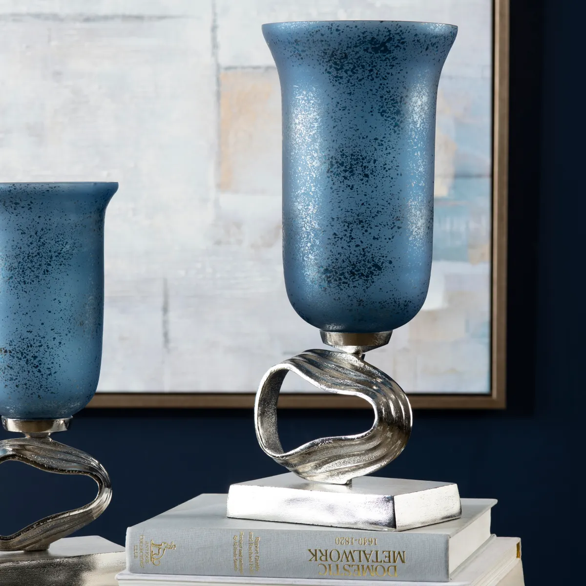 Crestview Collection Large Cobalt Free Style Sculpture Vase - Image 2