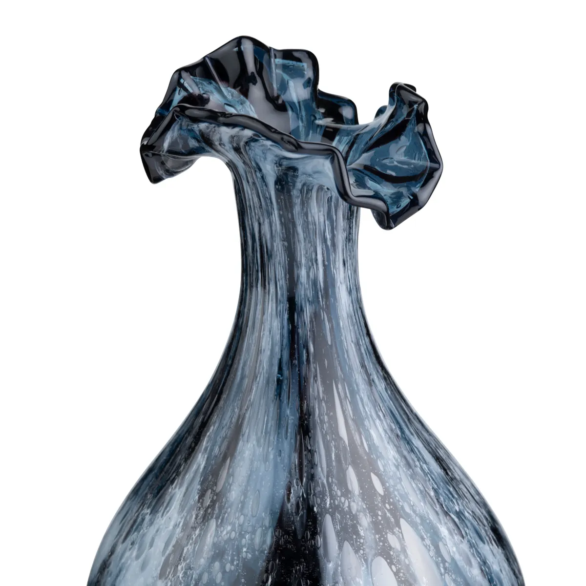Crestview Collection Large Blue Marbled Holloway Glass Vase - Image 2