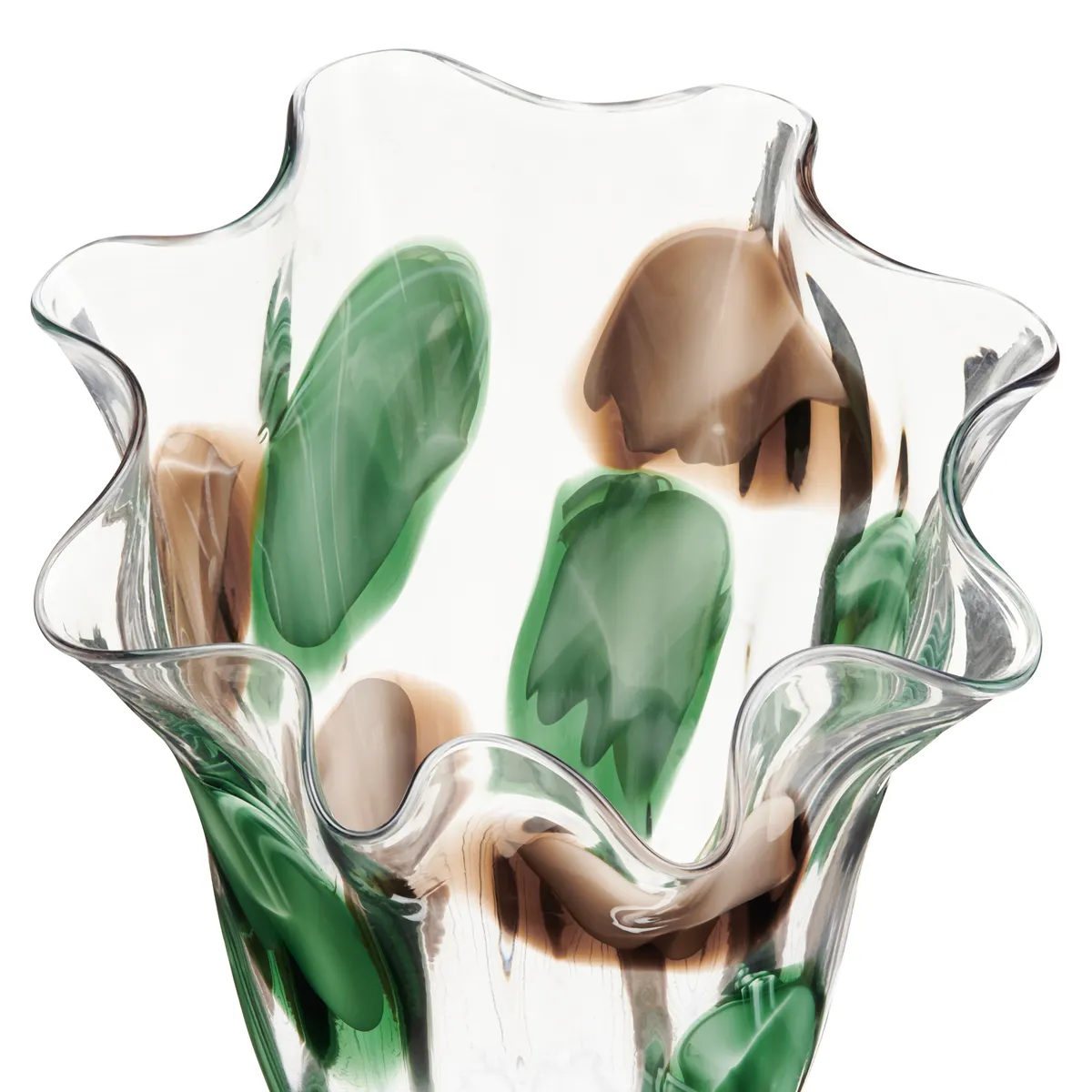 Crestview Collection Large Isadora Green And Brown Coloring Glass Vase - Image 3