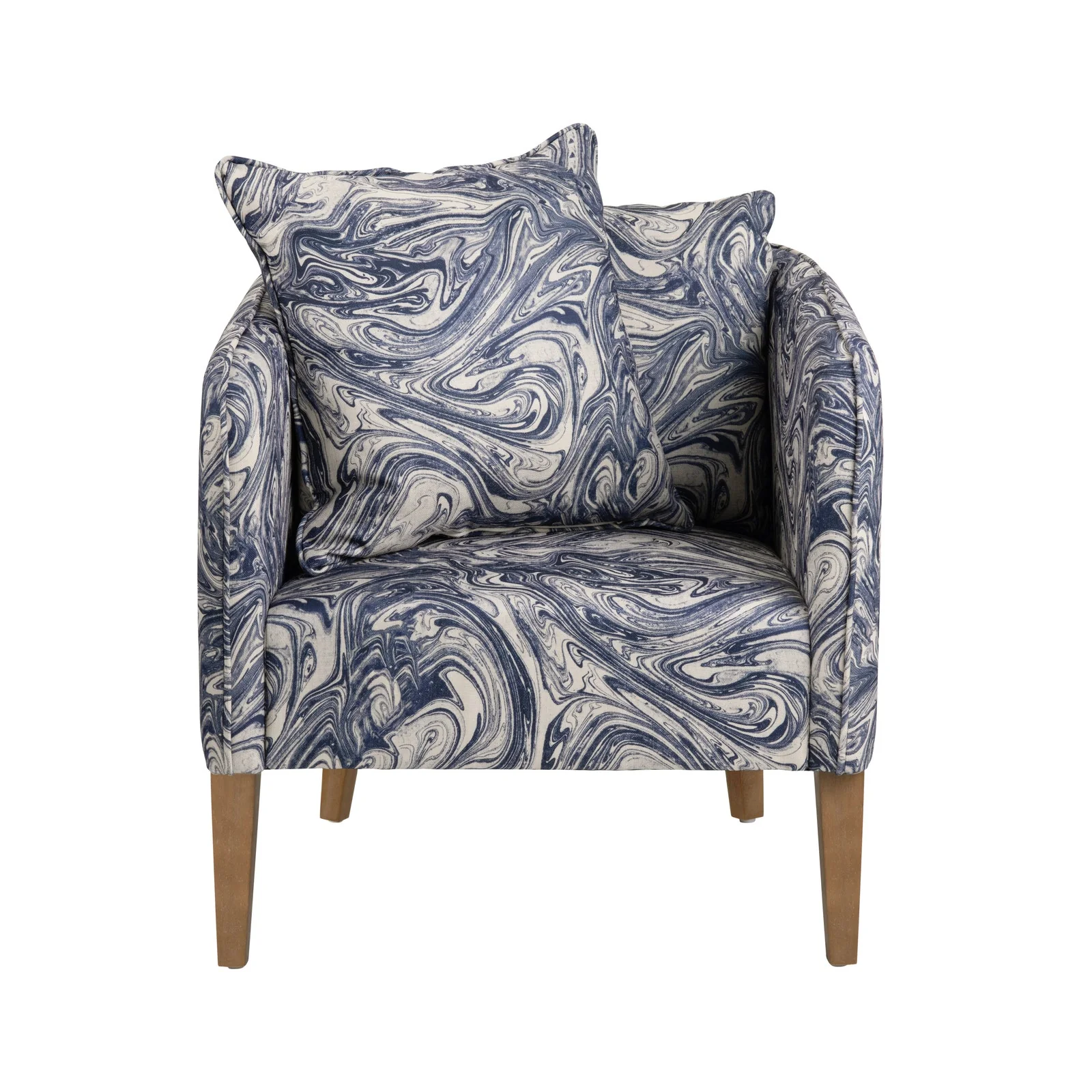 Crestview Collection Leary Blue and White Accent Chair - Image 3