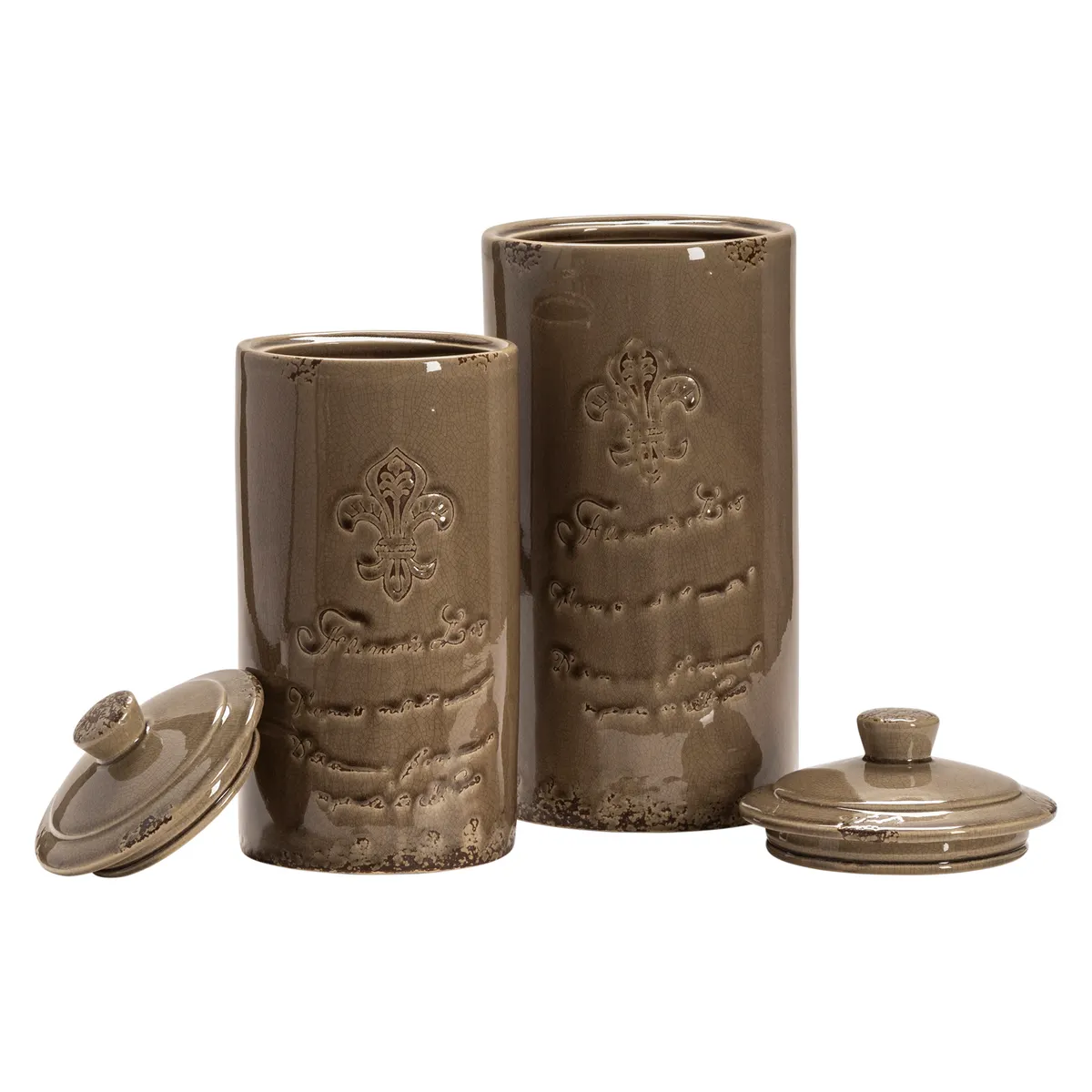 Crestview Collection Lefler Lidded Glass Vases ~ Set Of 2 - Image 2
