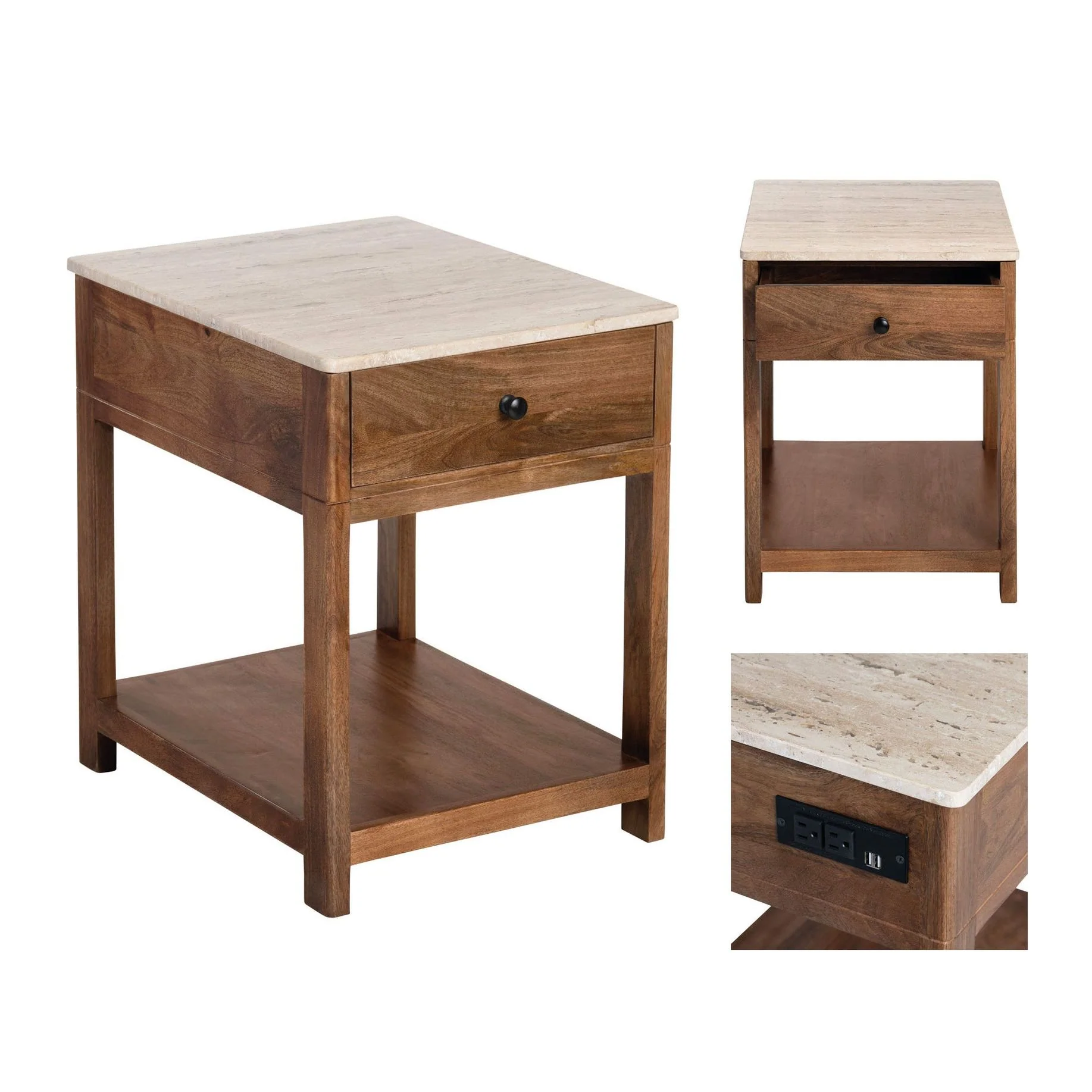 Crestview Collection Liam Mango Wood Side Table - Image 2