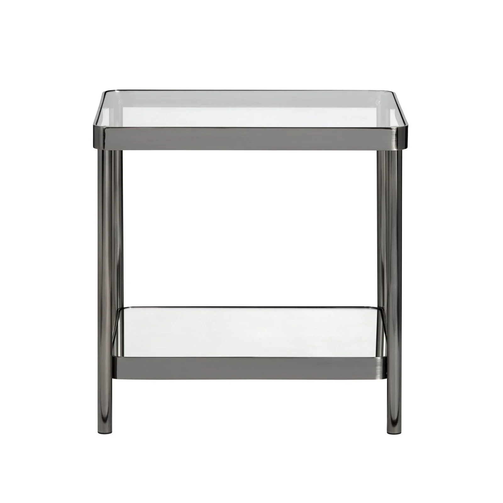 Crestview Collection Lowery Glass and Black Metal End Table - Image 3