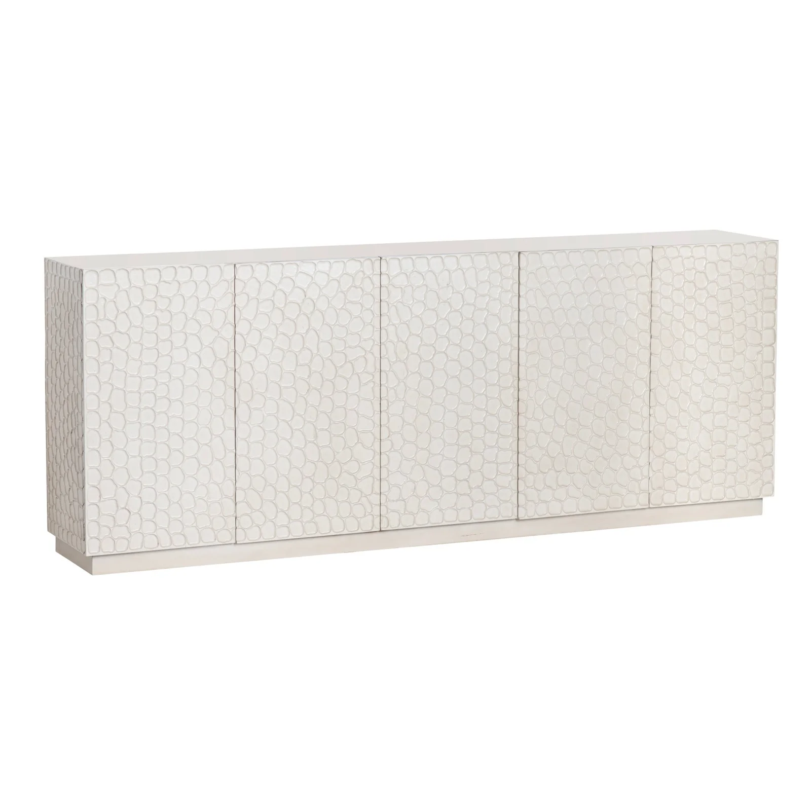 Crestview Collection Malibu White Mango Wood 5- Door Sideboard - Image 2