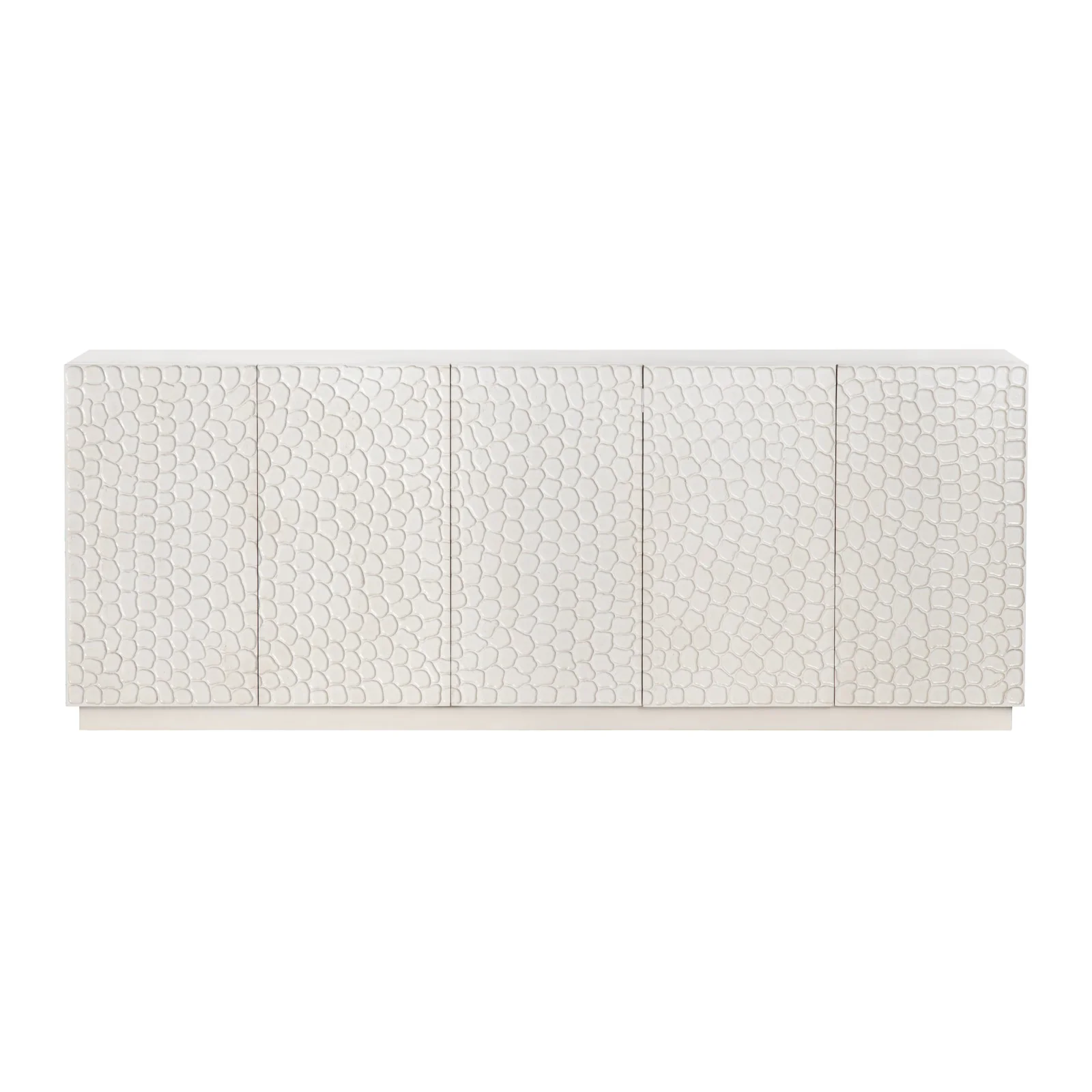 Crestview Collection Malibu White Mango Wood 5- Door Sideboard - Image 5