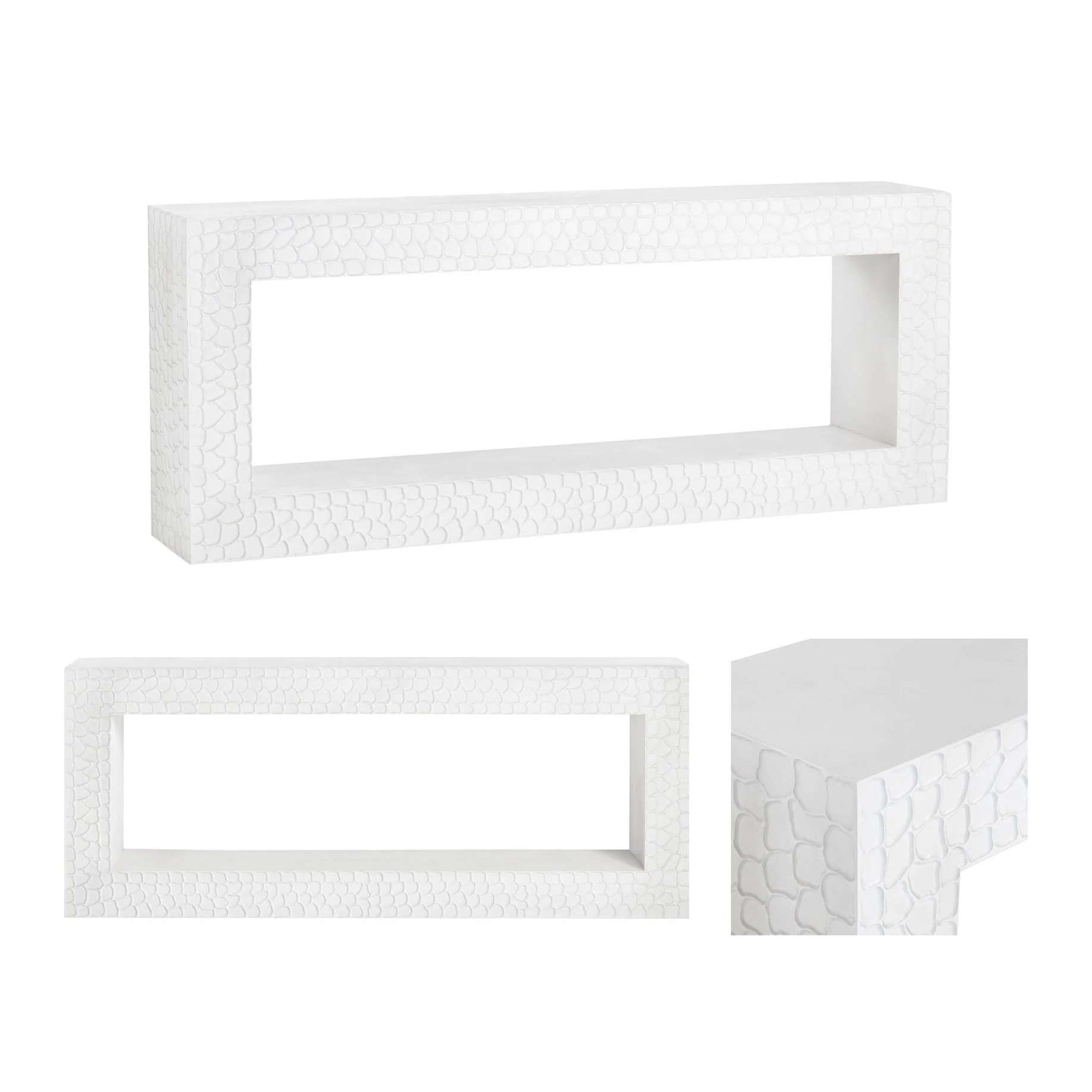 Crestview Collection Malibu White Modern Console Table - Image 3