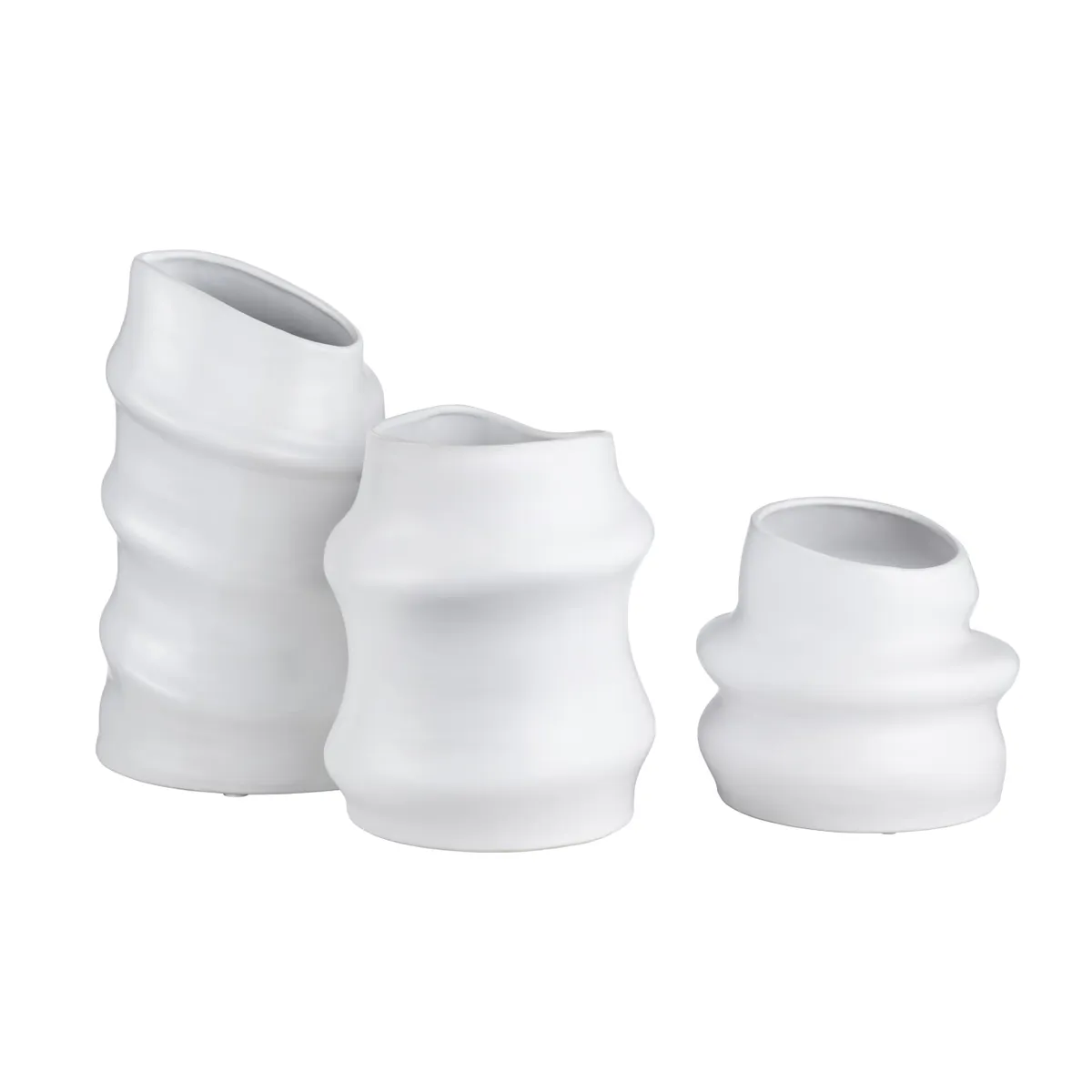 Crestview Collection Merritt White Vases ~ Set Of 3 - Image 4