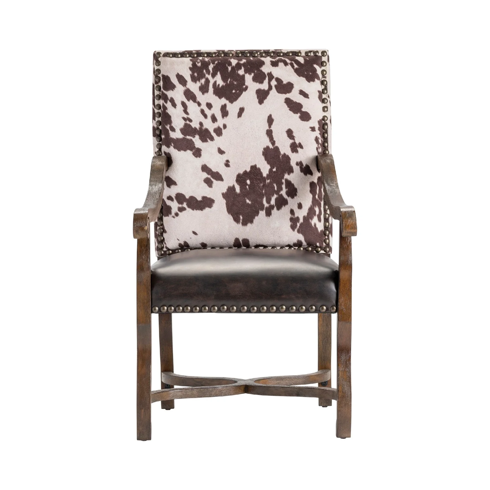 Crestview Collection Mesquite Ranch Leather and Faux Cowhide Armchair - Image 4