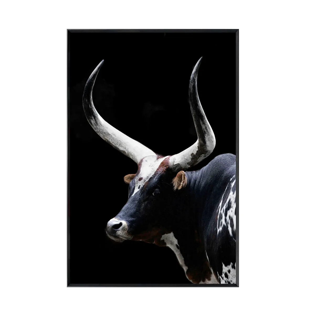 Crestview Collection Midnight Horns Long-horned Bull Wall Art