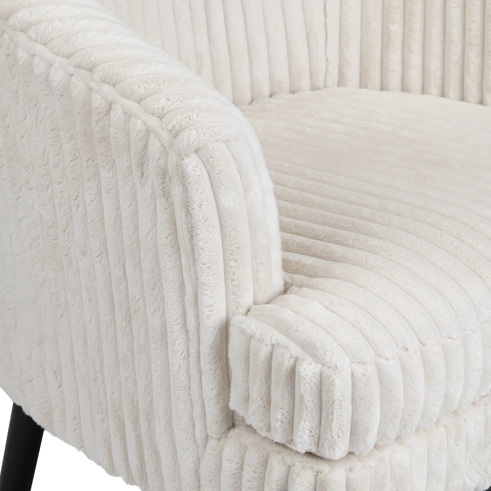 Crestview Collection Mily White Boucle Accent Chair - Image 3