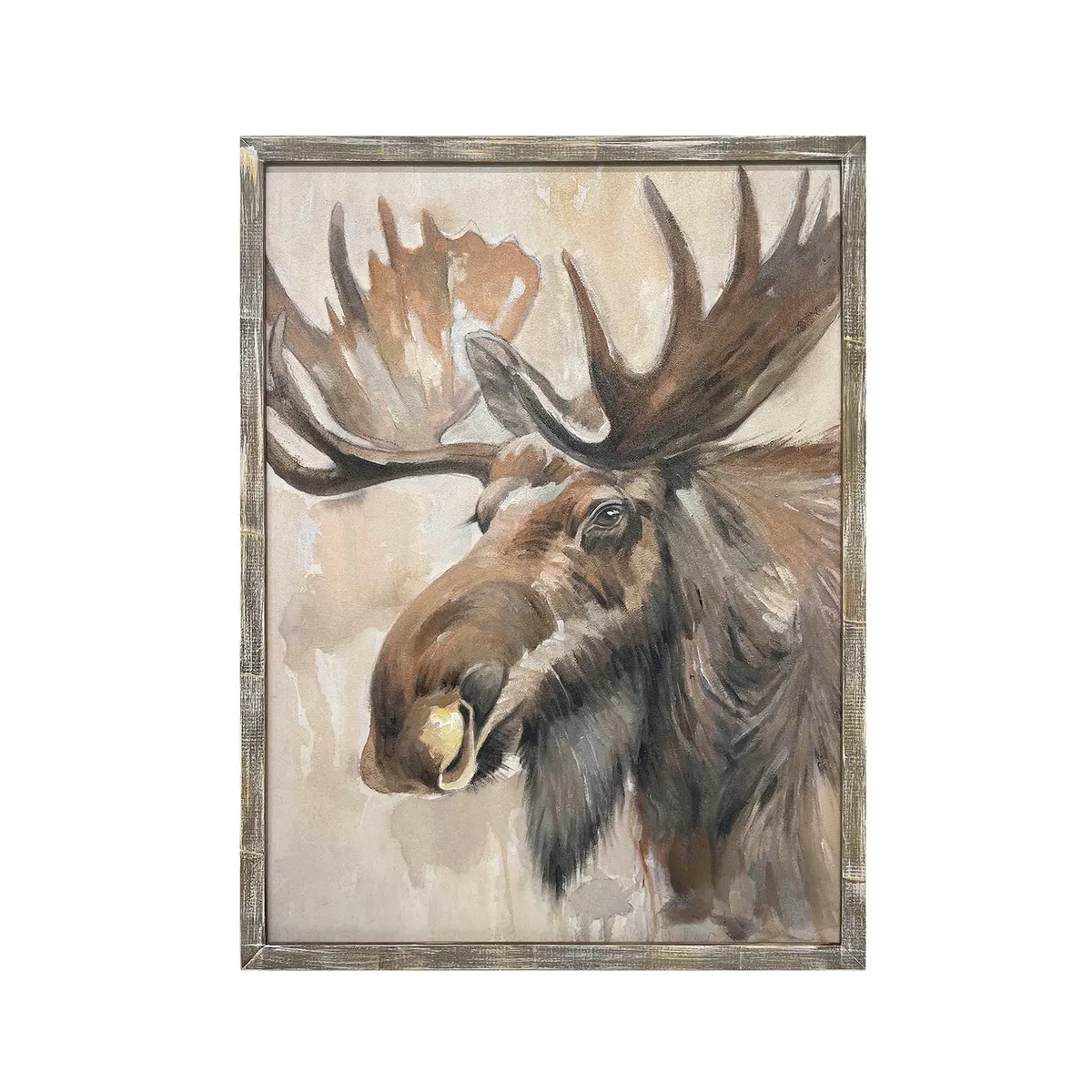 Crestview Collection Moose Stare Hand Painted Wall Art
