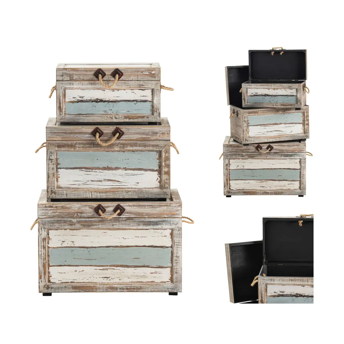 Crestview Collection Nantucket Weathered Wood  Trunks - Image 5