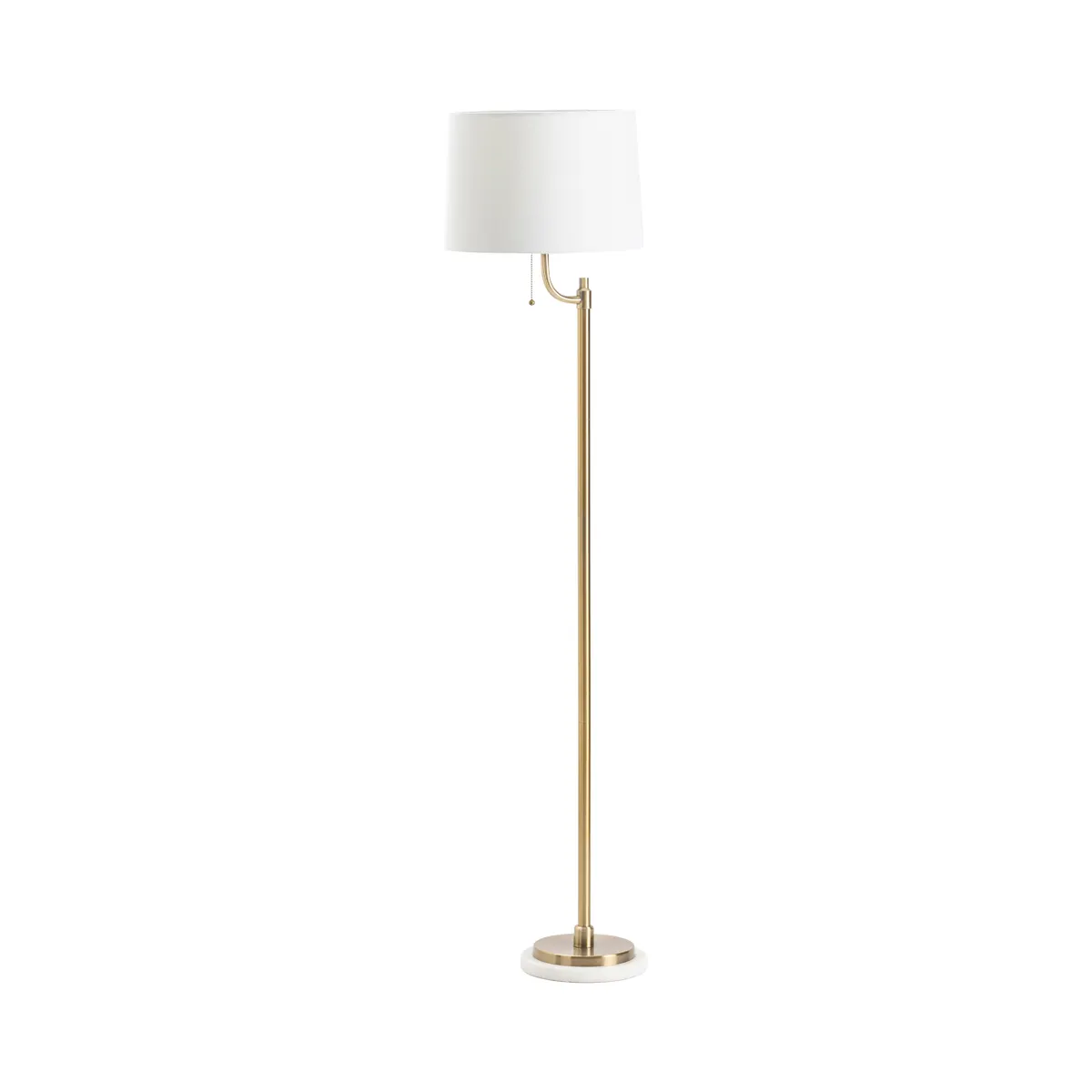 Crestview Collection Nash Gold Metal Floor Lamp With White Linen Shade - Image 3