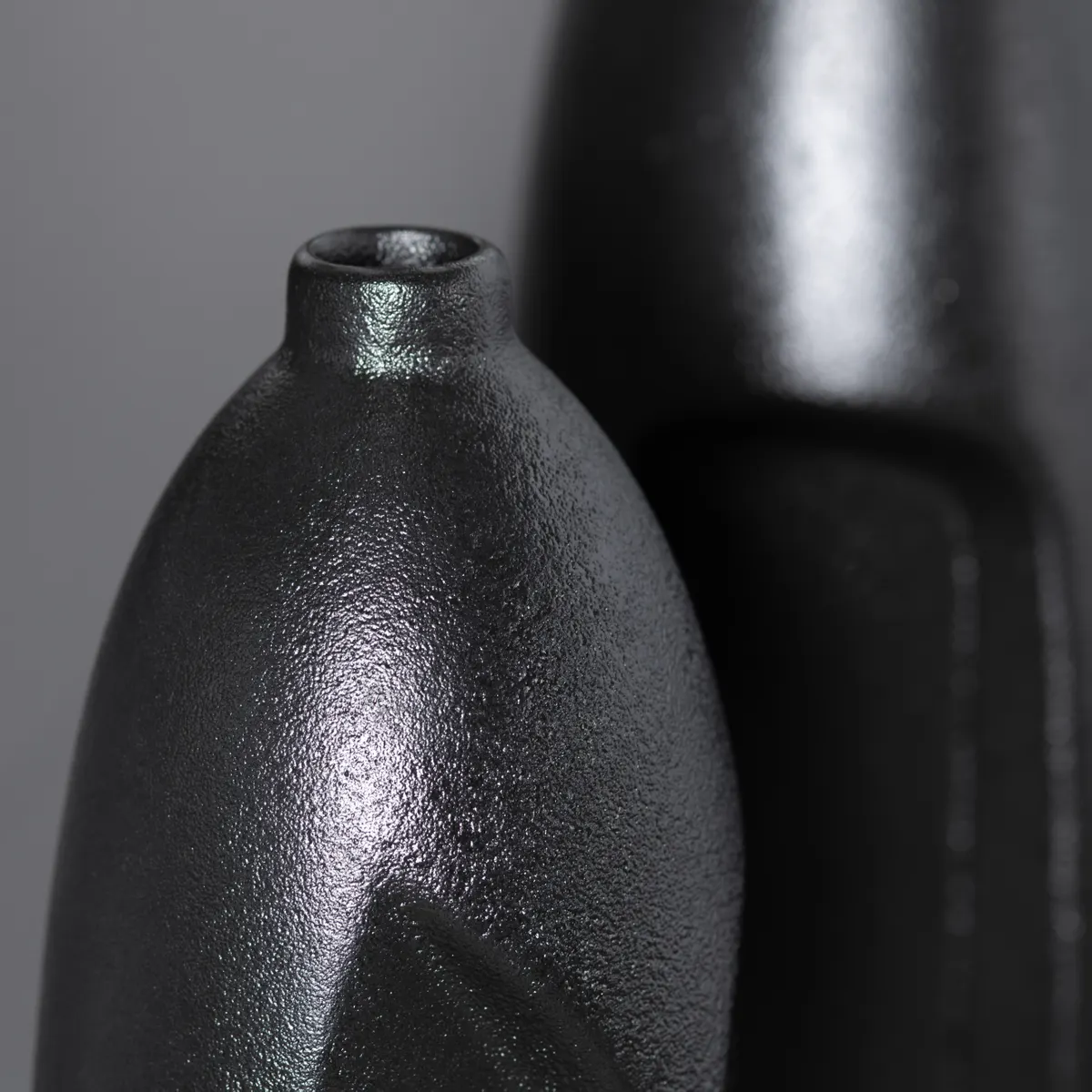 Crestview Collection Noir Black Ceramic Vases ~ Set Of 3 - Image 5