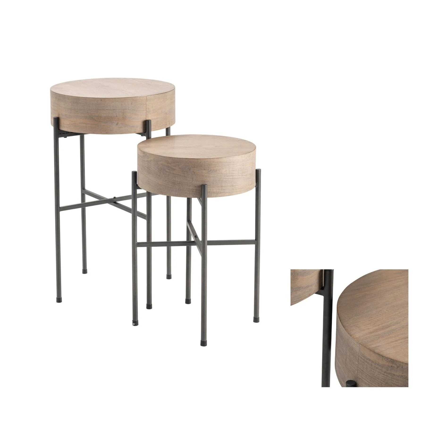 Crestview Collection Normandy Wood and Iron Accent Table Set - Image 3