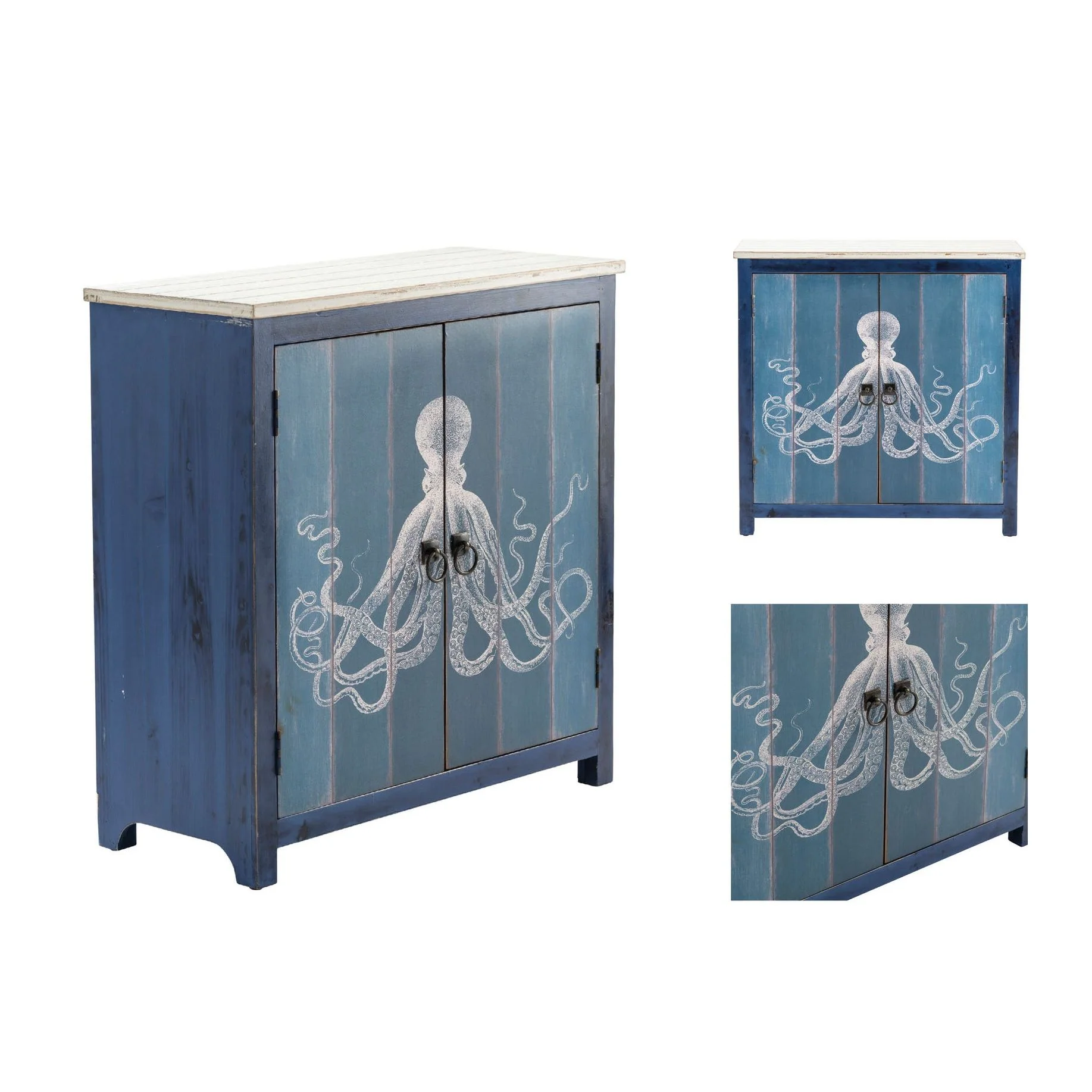 Crestview Collection Octopus Deep Blue Cabinet - Image 3